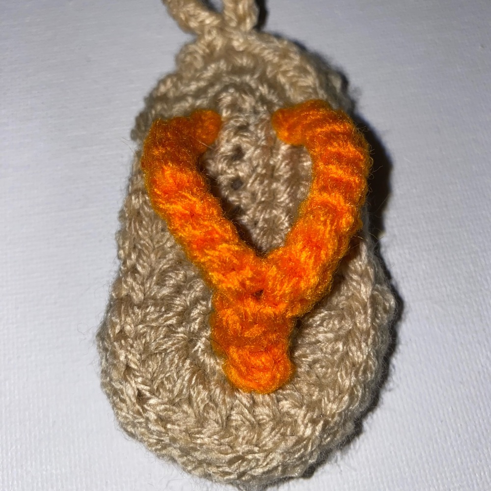Handcrafted Crochet Flip Flop Keychain Accessory